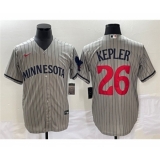 Men's Minnesota Twins #26 Max Kepler Gray Cool Base Stitched Baseball Jersey