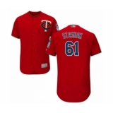 Men's Minnesota Twins #61 Cody Stashak Authentic Scarlet Alternate Flex Base Authentic Collection Baseball Player Jersey