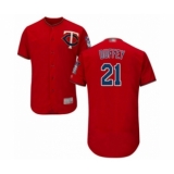 Men's Minnesota Twins #21 Tyler Duffey Authentic Scarlet Alternate Flex Base Authentic Collection Baseball Player Jersey