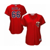 Women's Minnesota Twins #66 Jorge Alcala Authentic Scarlet Alternate Cool Base Baseball Player Jersey