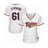 Women's Minnesota Twins #61 Cody Stashak Authentic White Home Cool Base Baseball Player Jersey
