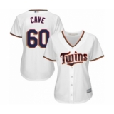 Women's Minnesota Twins #60 Jake Cave Authentic White Home Cool Base Baseball Player Jersey