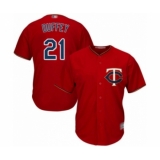 Youth Minnesota Twins #21 Tyler Duffey Authentic Scarlet Alternate Cool Base Baseball Player Jersey