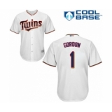 Youth Minnesota Twins #1 Nick Gordon Authentic White Home Cool Base Baseball Player Jersey