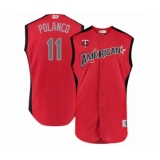 Youth Minnesota Twins #11 Jorge Polanco Authentic Red American League 2019 Baseball All-Star Jersey