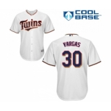 Men's Minnesota Twins #30 Kennys Vargas Replica White Home Cool Base Baseball Jersey