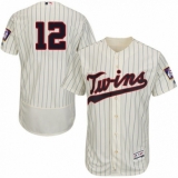 Men's Majestic Minnesota Twins #12 Jake Odorizzi Authentic Cream Alternate Flex Base Authentic Collection MLB Jersey