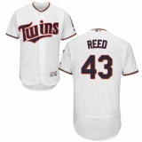 Men's Majestic Minnesota Twins #43 Addison Reed White Home Flex Base Authentic Collection MLB Jersey