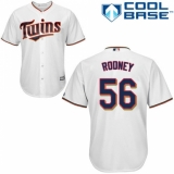Youth Majestic Minnesota Twins #56 Fernando Rodney Authentic White Home Cool Base MLB Jersey
