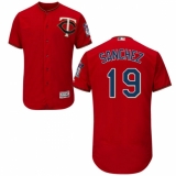 Men's Majestic Minnesota Twins #19 Anibal Sanchez Scarlet Alternate Flex Base Authentic Collection MLB Jersey