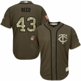 Men's Majestic Minnesota Twins #43 Addison Reed Authentic Green Salute to Service MLB Jersey