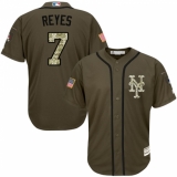 Youth Majestic New York Mets #7 Jose Reyes Replica Green Salute to Service MLB Jersey