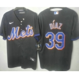 Men's New York Mets #39 Edwin Diaz Black Stitched MLB Cool Base Nike Jersey