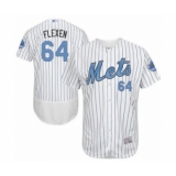 Men's New York Mets #64 Chris Flexen Authentic White 2016 Father's Day Fashion Flex Base Baseball Player Jersey
