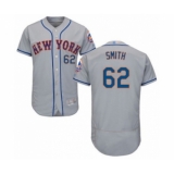 Men's New York Mets #62 Drew Smith Grey Road Flex Base Authentic Collection Baseball Player Jersey