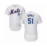 Men's New York Mets #51 Paul Sewald White Home Flex Base Authentic Collection Baseball Player Jersey