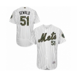 Men's New York Mets #51 Paul Sewald Authentic White 2016 Memorial Day Fashion Flex Base Baseball Player Jersey