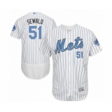 Men's New York Mets #51 Paul Sewald Authentic White 2016 Father's Day Fashion Flex Base Baseball Player Jersey