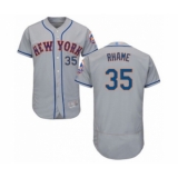 Men's New York Mets #35 Jacob Rhame Grey Road Flex Base Authentic Collection Baseball Player Jersey