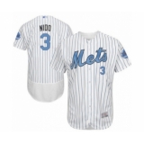 Men's New York Mets #3 Tomas Nido Authentic White 2016 Father's Day Fashion Flex Base Baseball Player Jersey