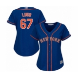 Women's New York Mets #67 Seth Lugo Authentic Royal Blue Alternate Road Cool Base Baseball Player Jersey