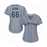 Women's New York Mets #66 Franklyn Kilome Authentic Grey Road Cool Base Baseball Player Jersey