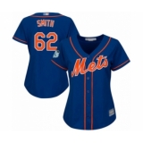 Women's New York Mets #62 Drew Smith Authentic Royal Blue Alternate Home Cool Base Baseball Player Jersey