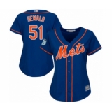 Women's New York Mets #51 Paul Sewald Authentic Royal Blue Alternate Home Cool Base Baseball Player Jersey
