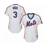 Women's New York Mets #3 Tomas Nido Authentic White Alternate Cool Base Baseball Player Jersey