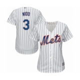 Women's New York Mets #3 Tomas Nido Authentic White Home Cool Base Baseball Player Jersey