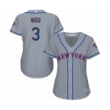 Women's New York Mets #3 Tomas Nido Authentic Grey Road Cool Base Baseball Player Jersey