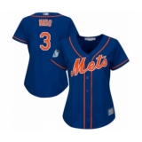 Women's New York Mets #3 Tomas Nido Authentic Royal Blue Alternate Home Cool Base Baseball Player Jersey