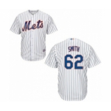 Youth New York Mets #62 Drew Smith Authentic White Home Cool Base Baseball Player Jersey