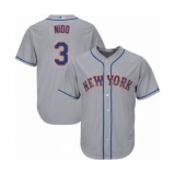 Youth New York Mets #3 Tomas Nido Authentic Grey Road Cool Base Baseball Player Jersey