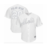 Men's New York Mets #20 Pete Alonso  Polar Bear Authentic White 2019 Players Weekend Baseball Jersey