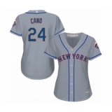 Women's New York Mets #24 Robinson Cano Authentic Grey Road Cool Base Baseball Jersey