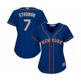 Women's New York Mets #7 Marcus Stroman Authentic Royal Blue Alternate Road Cool Base Baseball Jersey