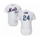 Men's New York Mets #24 Robinson Cano White Home Flex Base Authentic Collection Baseball Jersey