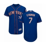 Men's New York Mets #7 Marcus Stroman Royal Gray Alternate Flex Base Authentic Collection Baseball Jersey