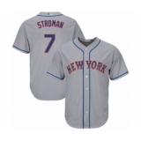 Men's New York Mets #7 Marcus Stroman Replica Grey Road Cool Base Baseball Jersey