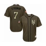 Men's New York Mets #7 Marcus Stroman Authentic Green Salute to Service Baseball Jersey