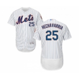 Men's New York Mets #25 Adeiny Hechavarria White Home Flex Base Authentic Collection Baseball Jersey