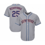 Men's New York Mets #25 Adeiny Hechavarria Replica Grey Road Cool Base Baseball Jersey