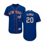 Men's New York Mets #20 Pete Alonso Royal Gray Alternate Flex Base Authentic Collection Baseball Jersey