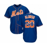 Men's New York Mets #20 Pete Alonso Authentic Royal Blue Team Logo Fashion Cool Base Baseball Jersey
