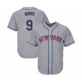 Men's New York Mets #9 Brandon Nimmo Replica Grey Road Cool Base Baseball Jersey