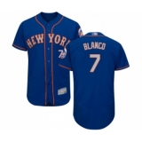 Men's New York Mets #7 Gregor Blanco Royal Gray Alternate Flex Base Authentic Collection Baseball Jersey