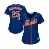 Women's New York Mets #25 Adeiny Hechavarria Authentic Royal Blue Alternate Home Cool Base Baseball Jersey