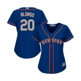 Women's New York Mets #20 Pete Alonso Authentic Royal Blue Alternate Road Cool Base Baseball Jersey