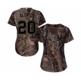 Women's New York Mets #20 Pete Alonso Authentic Camo Realtree Collection Flex Base Baseball Jersey